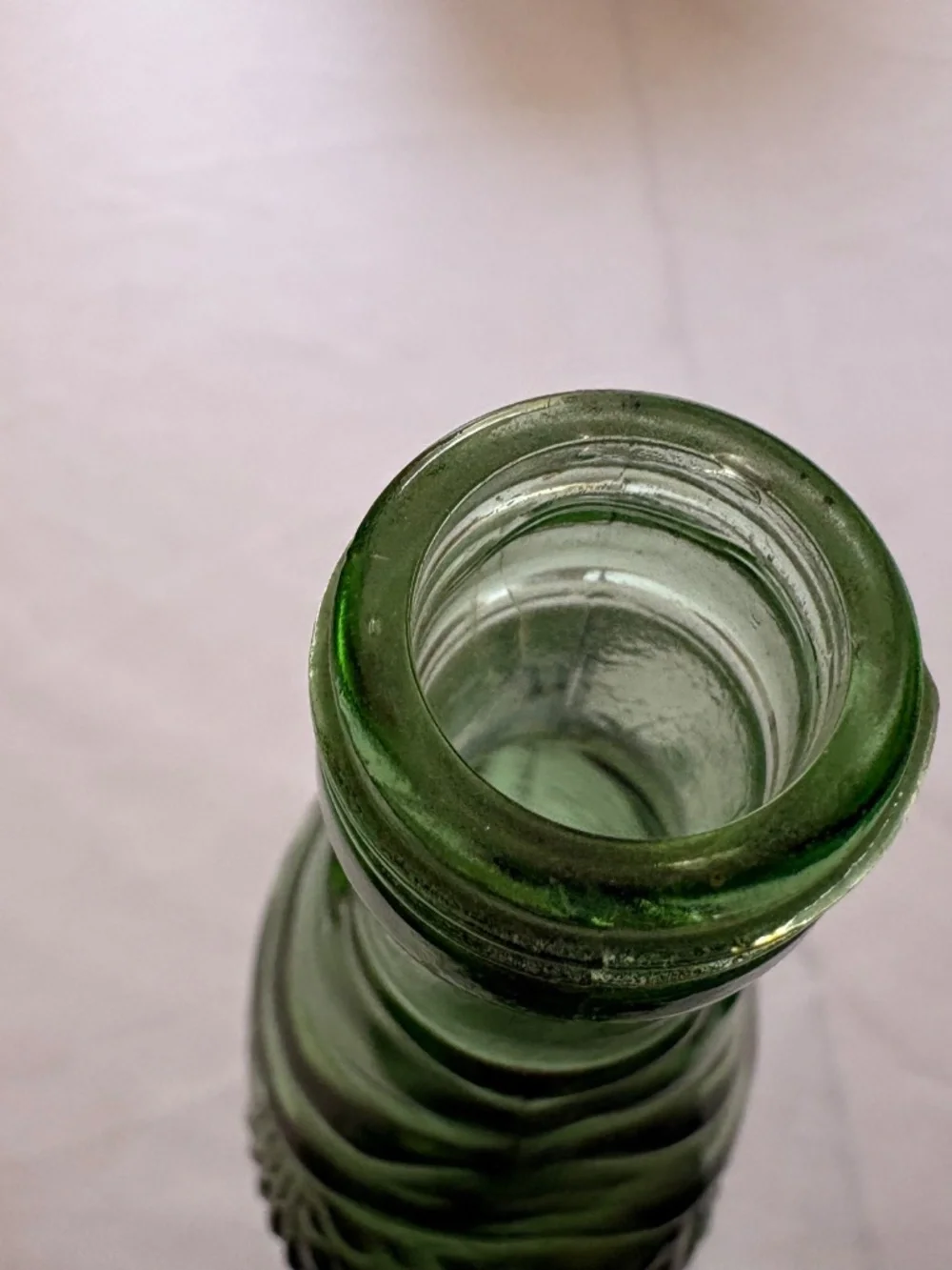 Vintage Vetreria Etrusca VE Green Glass Fish Shaped Bottle Italy 7.5